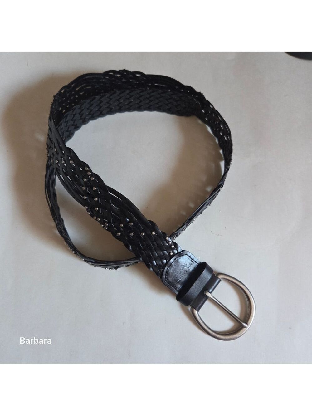 Vintage Levi Strauss Signature Collection Black Bonded Leather Braided Belt, XL